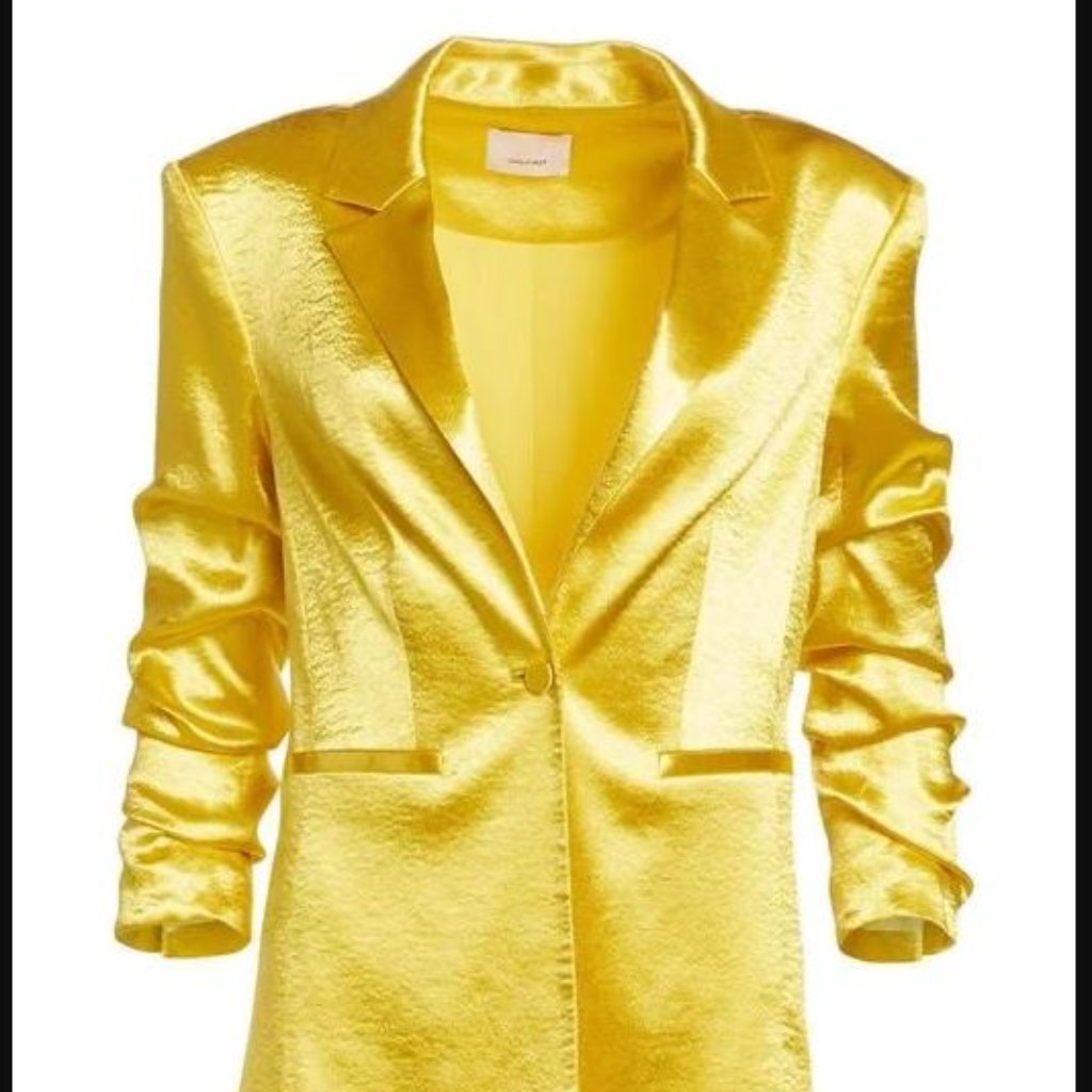 Cinq Sept Women's Yellow Kylie Satin Blazer Size 4